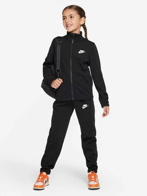 BOYS GIRLS NIKE TRACKSUIT TOP BOTTOMS KIDS ZIP JACKET JOGGERS BLACK PANTS SET