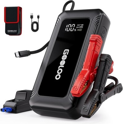 GOOLOO G7 3000A Starthilfe mit integriertem Kabel, 45W Schnelllade Powerbank