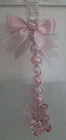 *new*Pink Girl pram charm with pink Beads With Pink diamonti Bow 