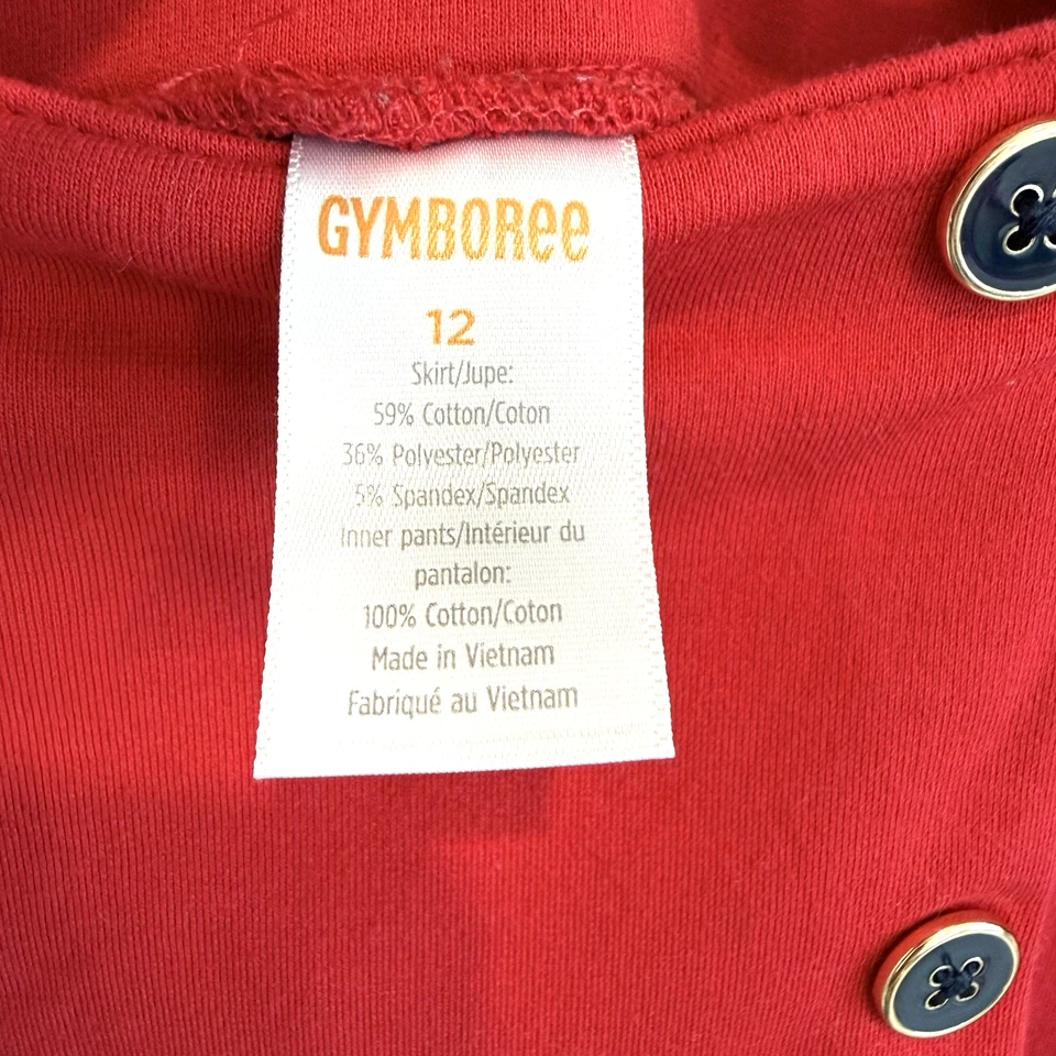 Gymboree Skirt Skort Paris “Parisian Chic” Girls Size 12 Red Navy Blue - Image 3 of 4