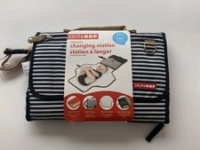 New Pronto Skip Hop 2-In-1 Changing Station Diaper Clutch Black  White Stripes