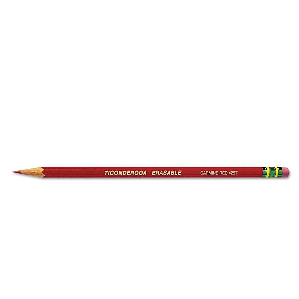 Ticonderoga 142590002 2.6 mm Erasable Colored Pencils - Carmine Red (12/PK) New