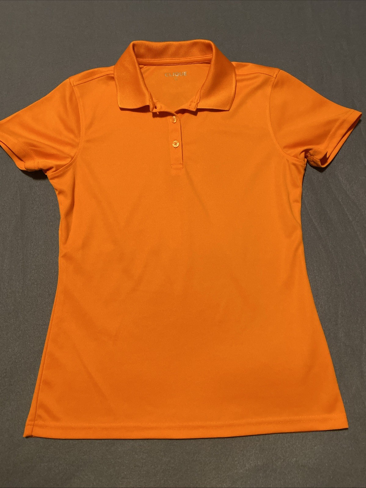 Women's Small Orange Short Sleeve Polo Shirt - 100% Polyester