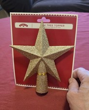 Holiday Time Gold Glitter Star Mini Tree Topper