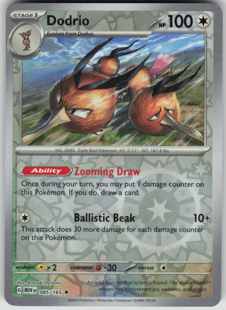 Pokemon Dodrio Rare SV: Scarlet & Violet 151 085/165 NM