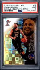 2025 TOPPS SIGNATURE CLASS #52 STEPHEN CURRY CHROME-YELLOW PANDORA PSA 9 POP 1