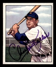 1950 Bowman Baseball #211 Charlie Keller Signed Autograph (no COA)