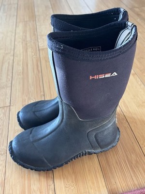 HISEA Kid s Ankle Rain Boots Waterproof Black Size 2 Youth