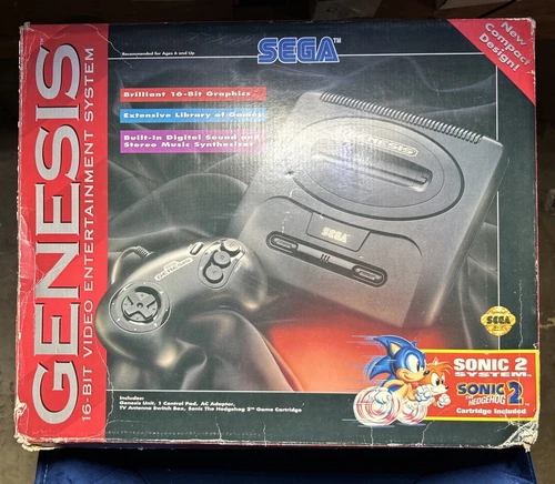 Sega Genesis Model 2 Console Complete In Original Box Sonic 2 Model Tested WORKS