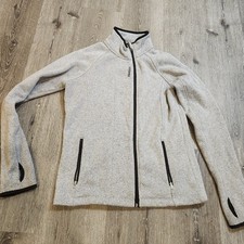 Reebok Jacket Women  s Size Medium Thumb Holes Pockets Long Sleeve Full Zip