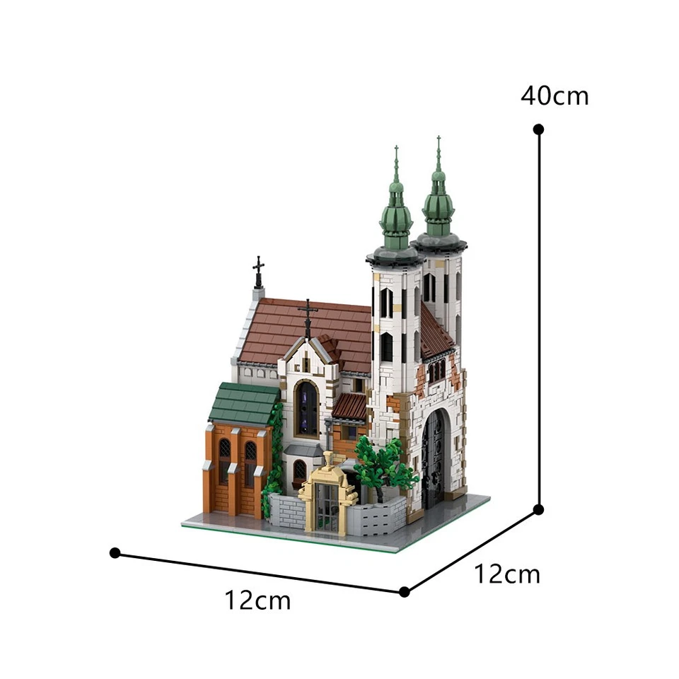 Modubrix Mocs Building Block Small Medieval Church Set Bricks Gift Toys Kits - Image 2 of 4