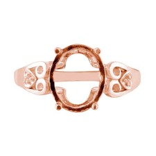 925 Sterling Silver 9x11mm Oval Semi Mount Three-Stone Ring For Engagement Ring