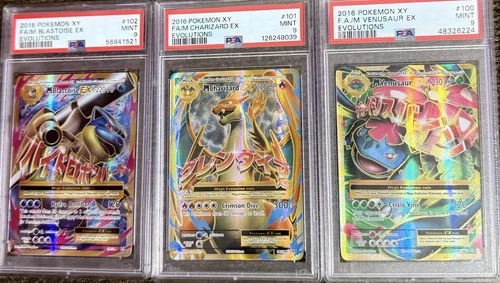 MEGA EVOLUTIONS XY SEQUENTIAL SET PSA 9 CHARIZARD BLASTOISE VENUSAUR 100 101 102