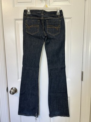 Vintage Y2K Wet Seal Jeans Low Rise Bootcut Flare Denim Blue Sz 1 Long 26x33