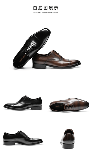 Zapatos Oxford Para Hombres Cuero Real Cuero de Vaca Con Cordones Vestido Formal Negocios Boda Talla - Imagen 13 de 17