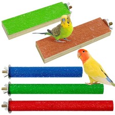 Hamiledyi 5 PCS Bird Perch Stand - Wooden Parrot Perch Stand with Colorful Sa...