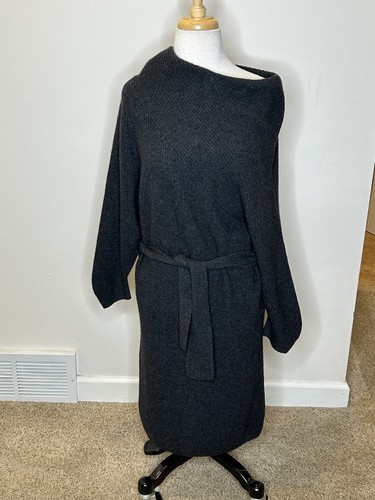 Brochu Walker Charcoal Women's Sweater Dress Size S off Shoulder - Picture 4 of 12