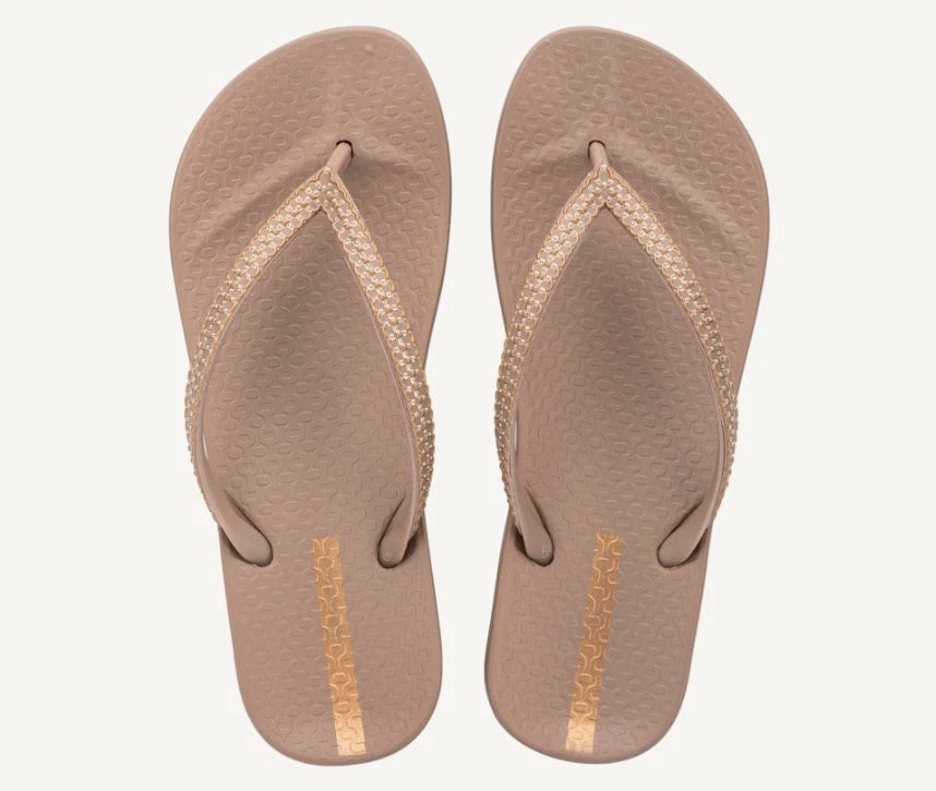 Ipanema Mesh X Fem Flip Flops IP.83749.BP362 Beige/Gold NEW
