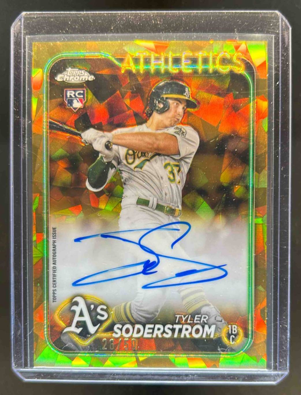 2024 Topps Chrome Sapphire Tyler Soderstrom Auto RC Gold Refractor Rookie #26/50