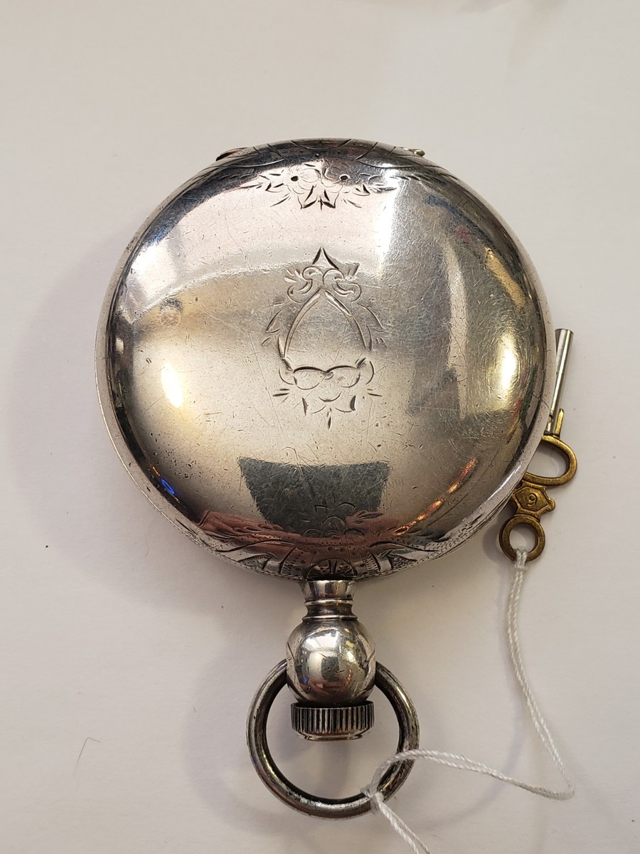 WALTHAM P.S. BARTLETT 18S.15J. KEY WIND POCKET WATCH 6OZ COIN