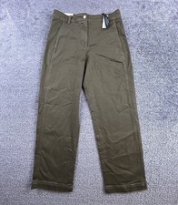 Banana Republic Straight Fit Weekender Pants Women 4 Reg Olive Green High Rise