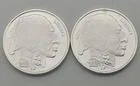 Silvertowne 1 oz .999 Fine Silver Buffalo Round -- 2 ozs total