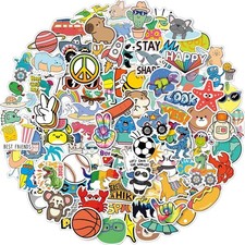 Water Bottle Stickers for Kids, 100 PCS Waterproof Cute Fun Vinyl Stickers Pack