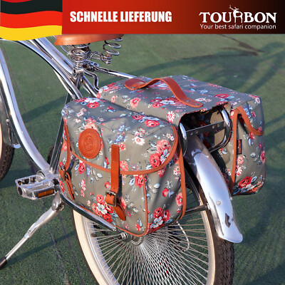 TOURBON Fahrrad-Rücksitztasche, wasserdichtes Canvas-Doppelpacktaschen-Koffer