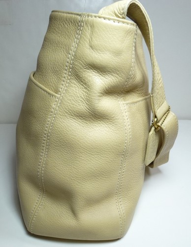 *EUC* COACH BEIGE LEATHER MEDIUM SHOULDER BAG K83 - Picture 3 of 4