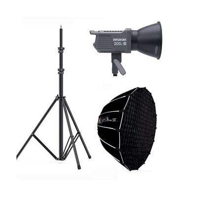 Aputure Amaran 200d S with Light Dome SE Softbox and Light Stand Kit, 200w 56...