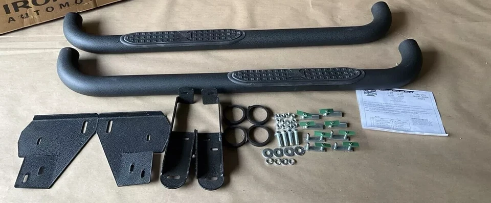 Barras nerf pretas redondas Iron Cross 3" para 09-2018 Ram 1500 2500 3500 cabine padrão - Imagem 3 de 4