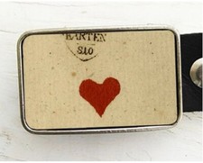 Single Red Heart Belt Buckle, Valentine, Valentine's Day