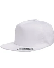 Yupoong Adult Unstructured 5-Panel Snapback Cap Y6502 Four Sewn Eyelets OS