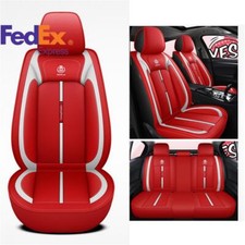 Universal Deluxe Wear Leather 5-seats Car Seat Cover Front Rear Cushion Full Set Universal Deluxe Wear Leather 5-seats Car Seat Cover Front Rear Cushion Full Set