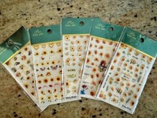 5D Embossed Sunflower Flower Butterfly Decal Nail Stickers Slider NS52