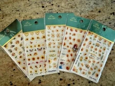 5D Embossed Sunflower Flower Butterfly Decal Nail Stickers Slider NS52