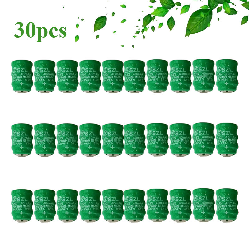 30PCS 40mAh 3.6V Ni-MH Rechargeable Battery with 2-Pin Tabs for PLC Water Meter