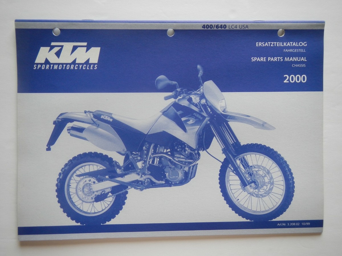 2000 KTM Spare Parts Manual Chassis 400 640 LC4 USA Super Moto