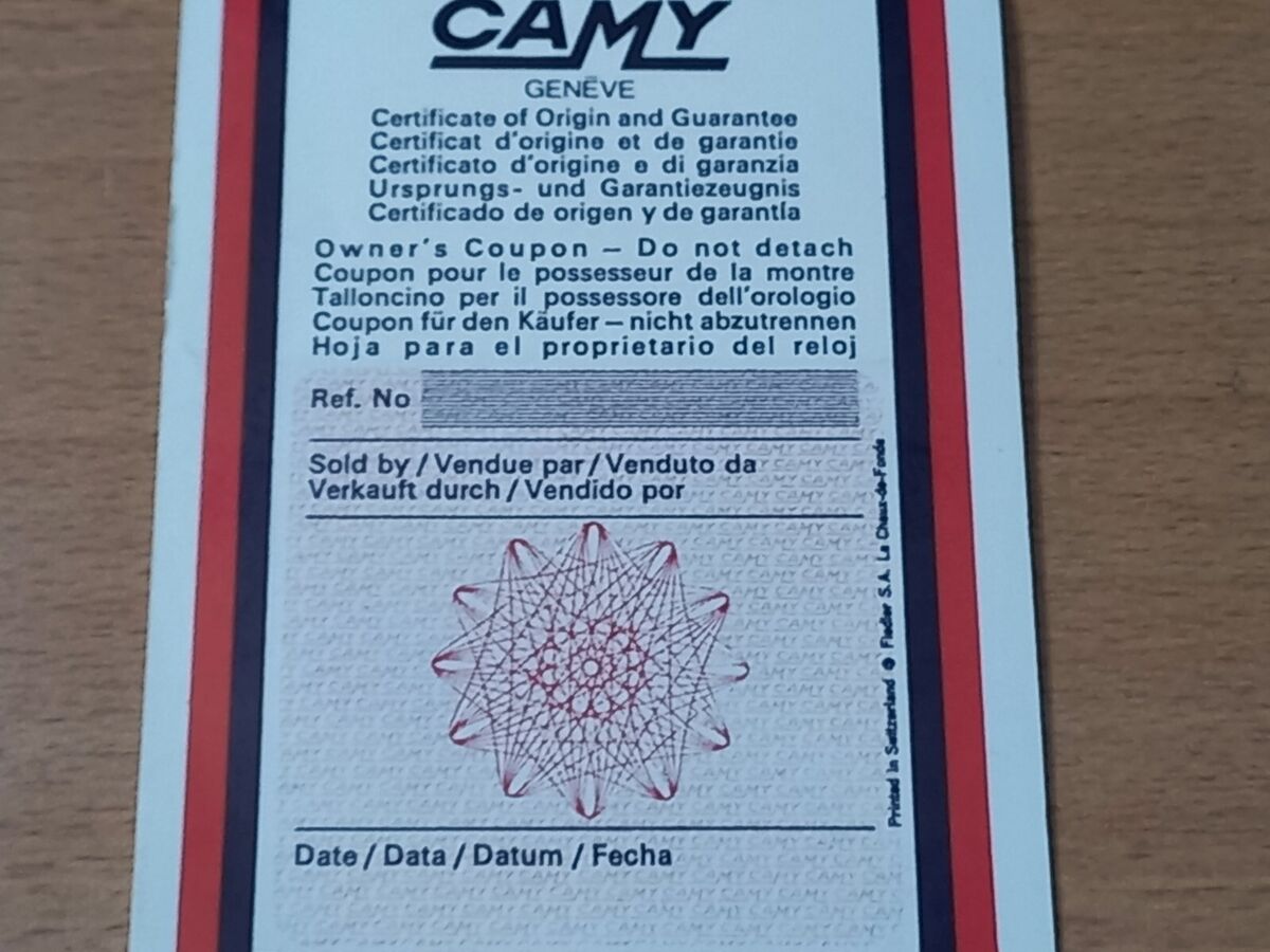 1970'S CAMY INTERNATIONAL GUARANTEE WARRANTY BOOKLET, UNFILLED, BLANK