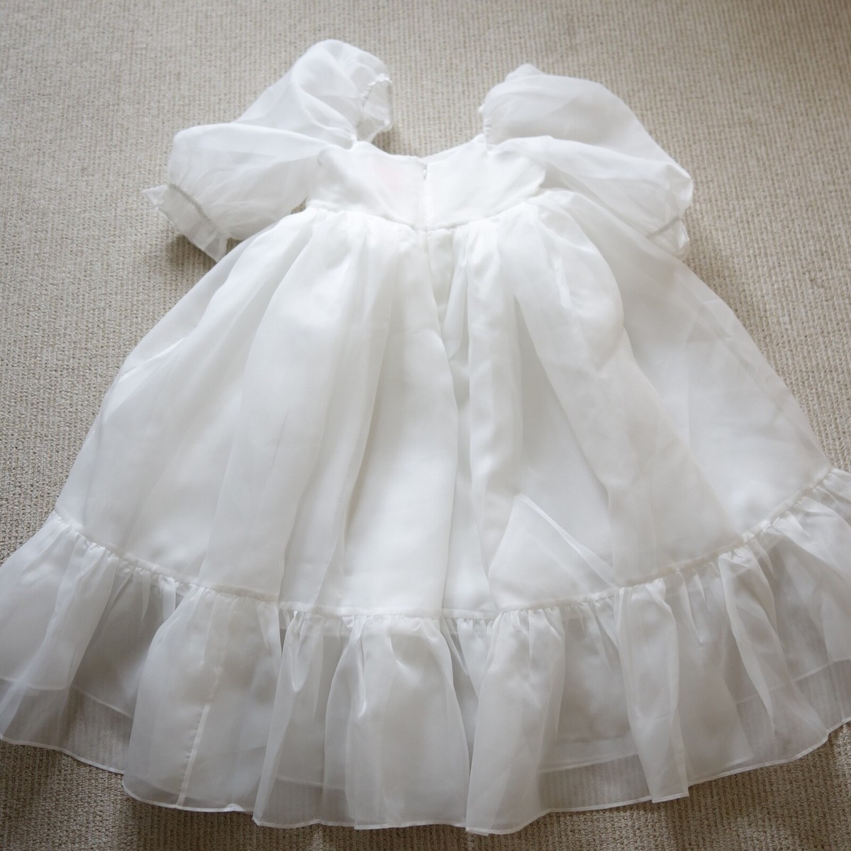 Selkie Sheer Bandeau Puff Dress, Ivory, 100% Polyester Organza, Female
