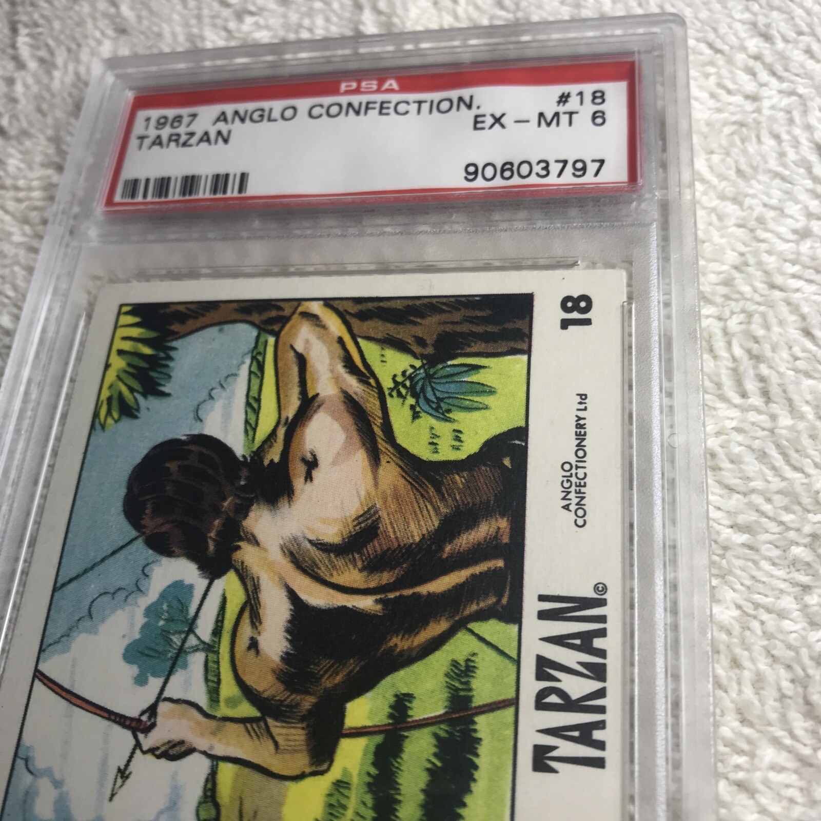PSA Card 1967 ANGLO CONFECTION #18 TARZAN  MINT 6 EX-MT 6 Vintage  Card view 11