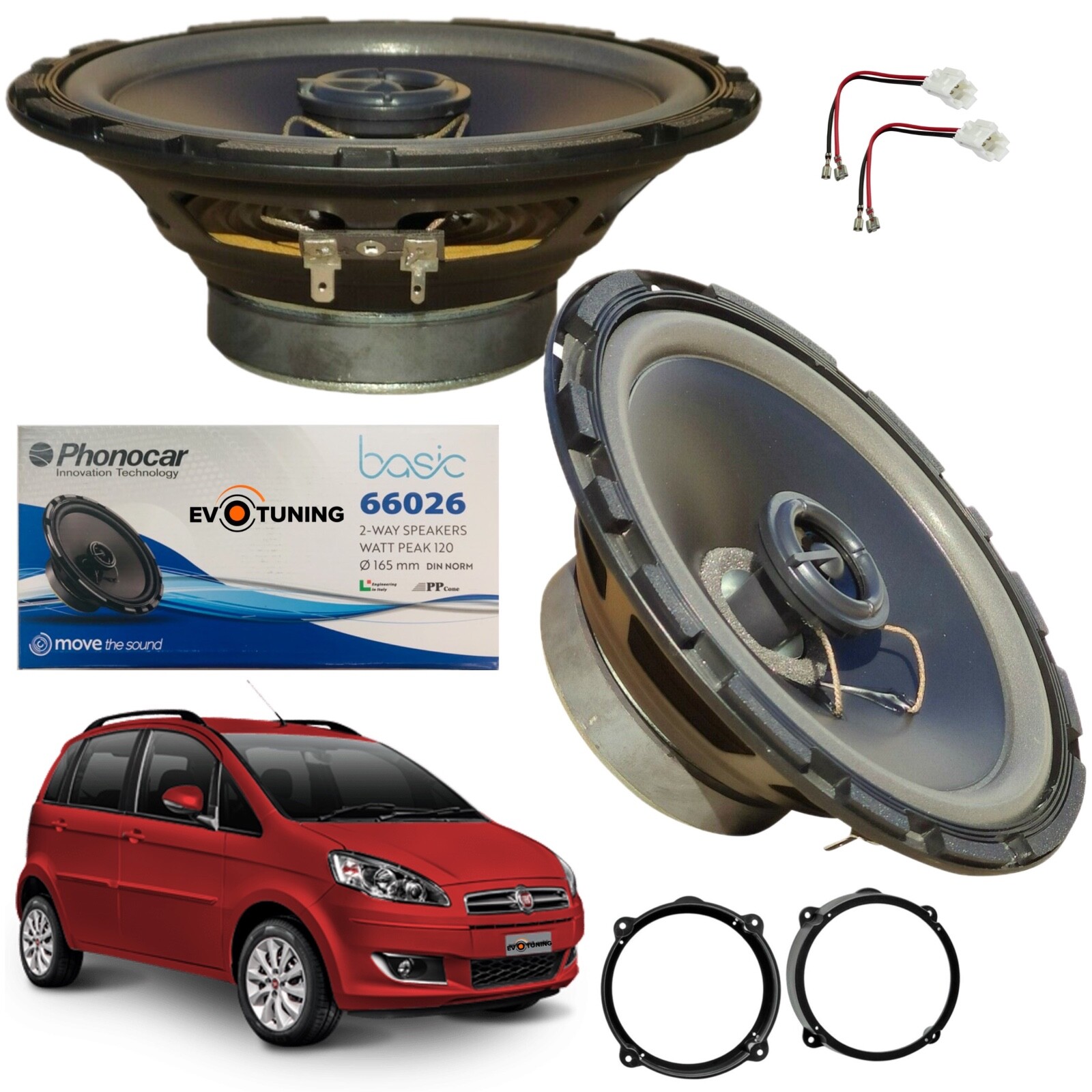 Sistema Audio 4 Casse per Fiat Idea Phonocar 2 Vie Alta Efficienza