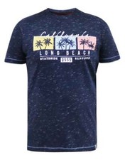 Image of D555 Duke Big Mens Navy Printed T-Shirt California Long Beach 2XL-6XL (601310)