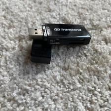 Black Transcend High-Speed RDF5 USB3.0 SDHC/SDXC/microSDHC/microSDXC Card Reader