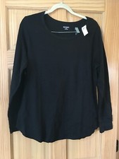 NWT Old Navy Soft Thermal Knit Women Pajama Top Long Sleeve Black Many sizes