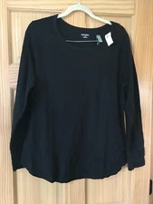 NWT Old Navy Soft Thermal Knit Women Pajama Top Long Sleeve Black Many sizes