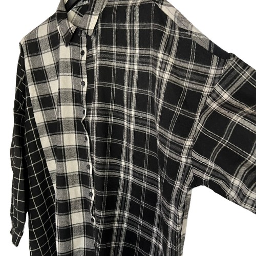 Camicia donna media oversize in flanella a quadri Fashion Nova nuova con etichetta emozioni miste - Foto 12 di 18
