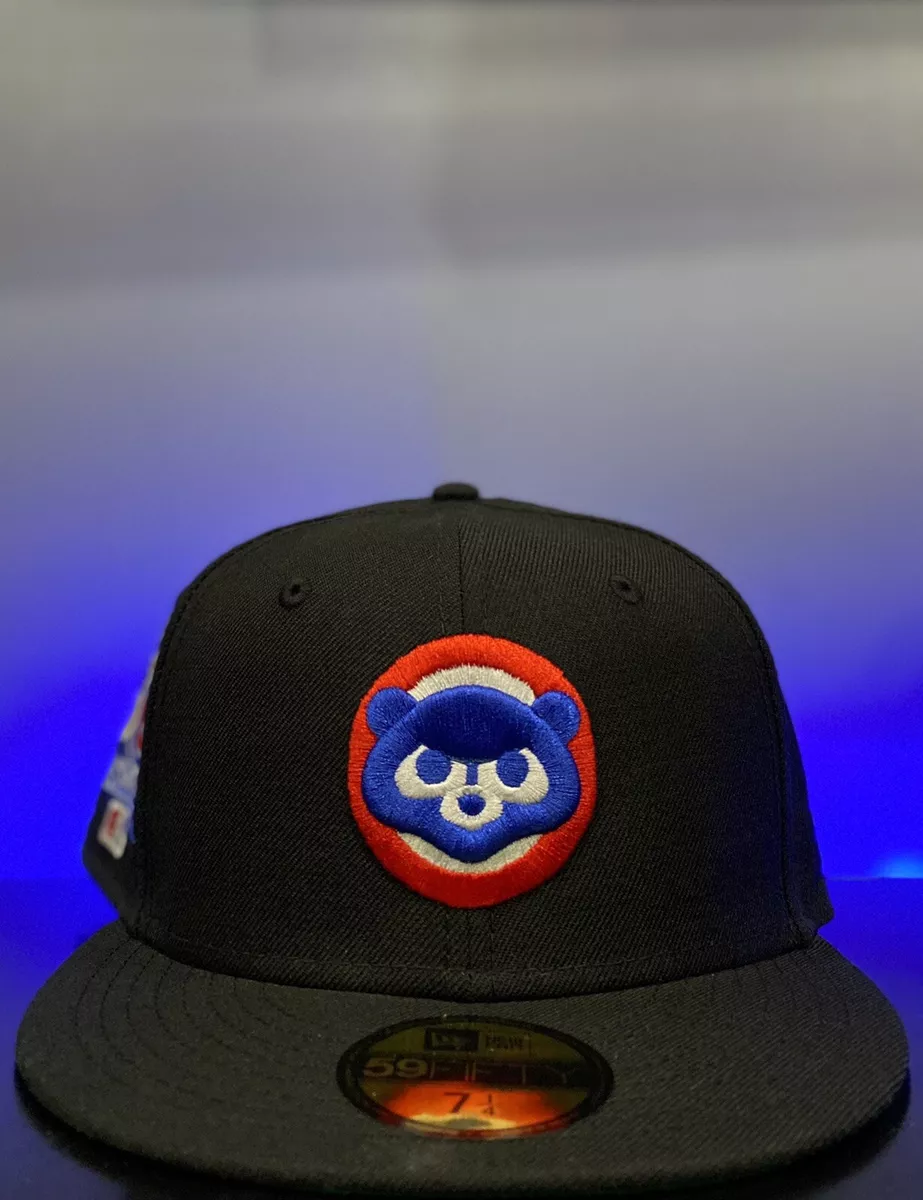 New Era Black Chicago Cubs 1990 All Star Game Patch Green UV Sz 7 1/2 FREE SHIP