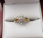 10K yellow Gold 19 Diamond Tiered Cluster Cocktail Ring Size 4.5 [R258] — photo 1