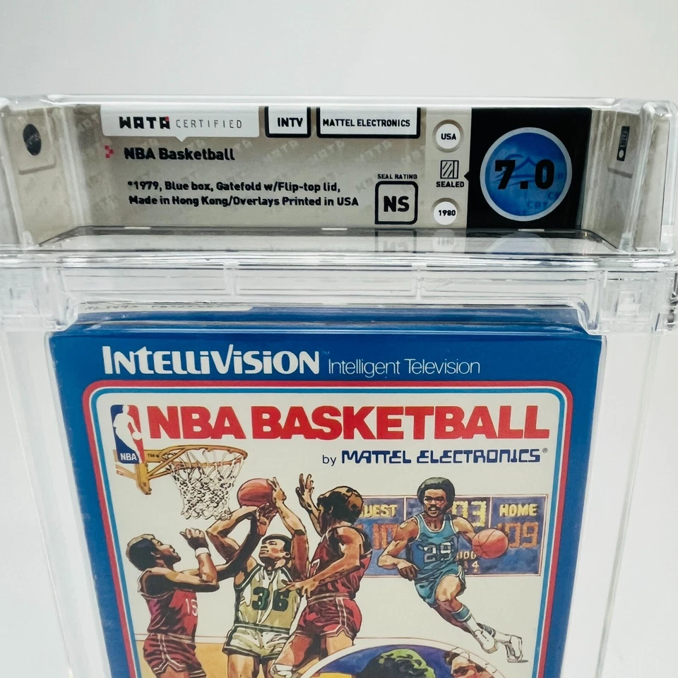 NBA Basketball - Intellivision, 1979 Mattel Blue Box NIB Sealed WOW! WATA 7.0 NS - Image 2 of 4